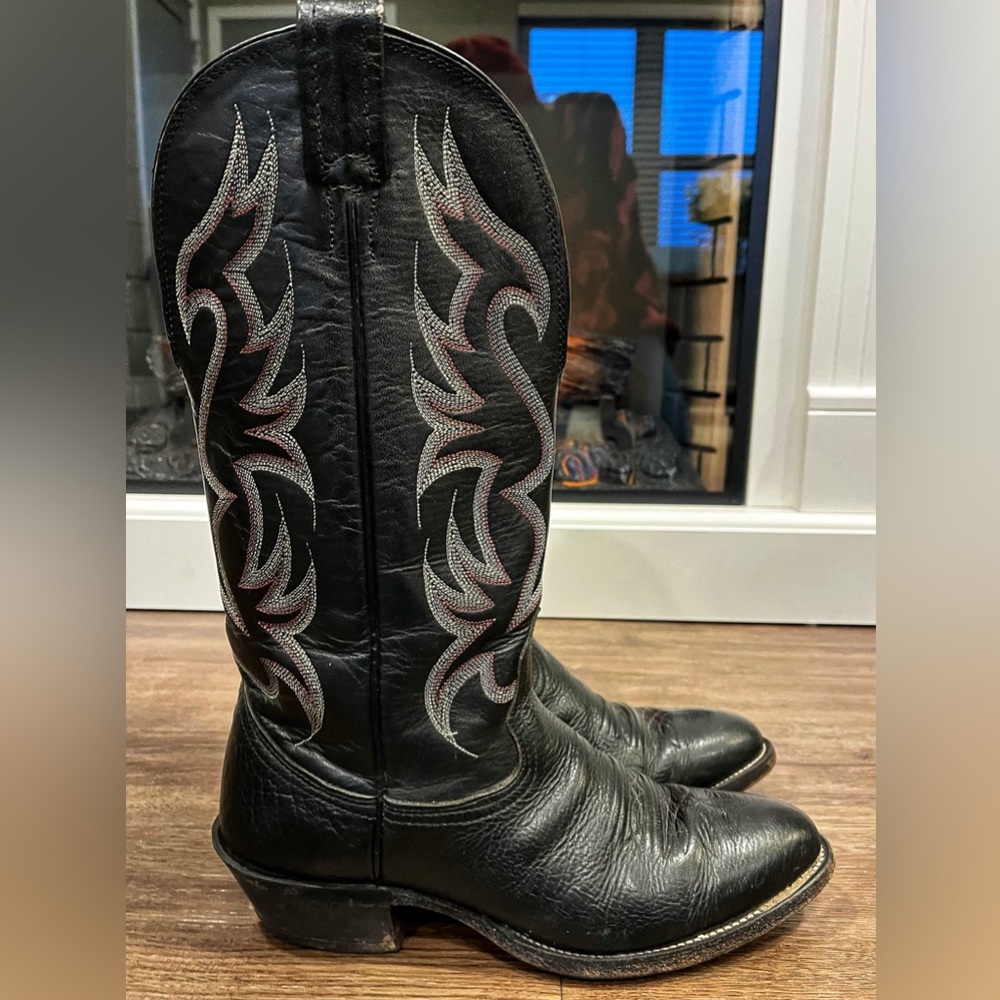 NOCONA Men’s Cowboy Boots Bullhide Leather SZ 7D Black style#6501